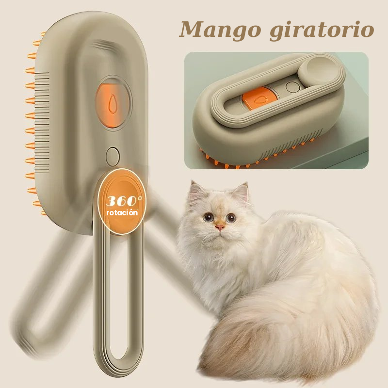Serale SteamBrush™ — Cepillo de Vapor 3 en 1 para Gatos | Antipelos y Autolimpiable
