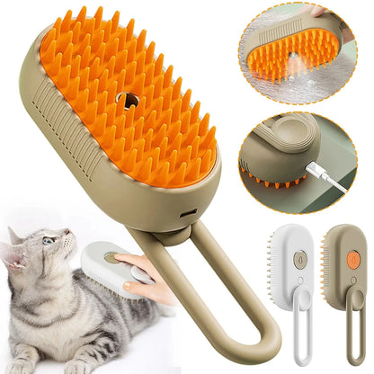 Serale SteamBrush™ — Cepillo de Vapor 3 en 1 para Gatos | Antipelos y Autolimpiable