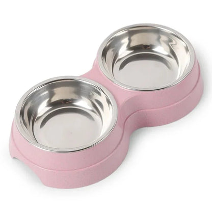 Comedero doble de acero inoxidable para mascotas - Serale