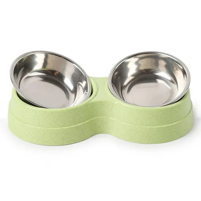 Comedero doble de acero inoxidable para mascotas - Serale